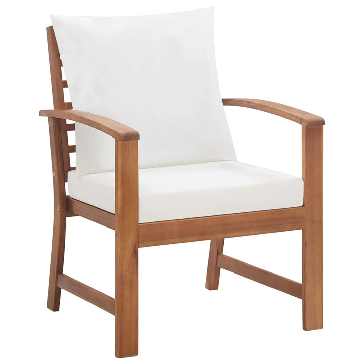 Set Mobilier De Grădină Cu Perne, 4 Piese, Lemn Masiv De Acacia