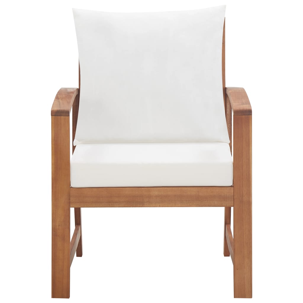Set Mobilier De Grădină Cu Perne, 4 Piese, Lemn Masiv De Acacia