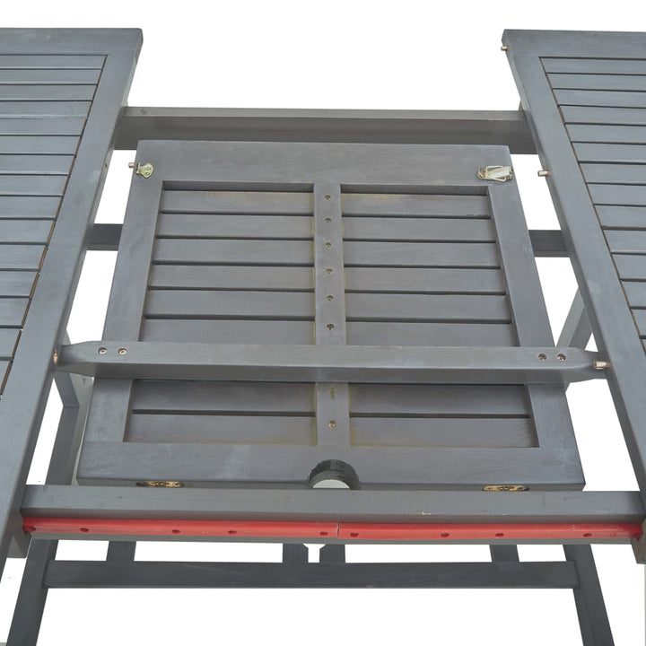 Set Mobilier De Exterior, 7 Piese, Gri, Lemn Masiv De Acacia