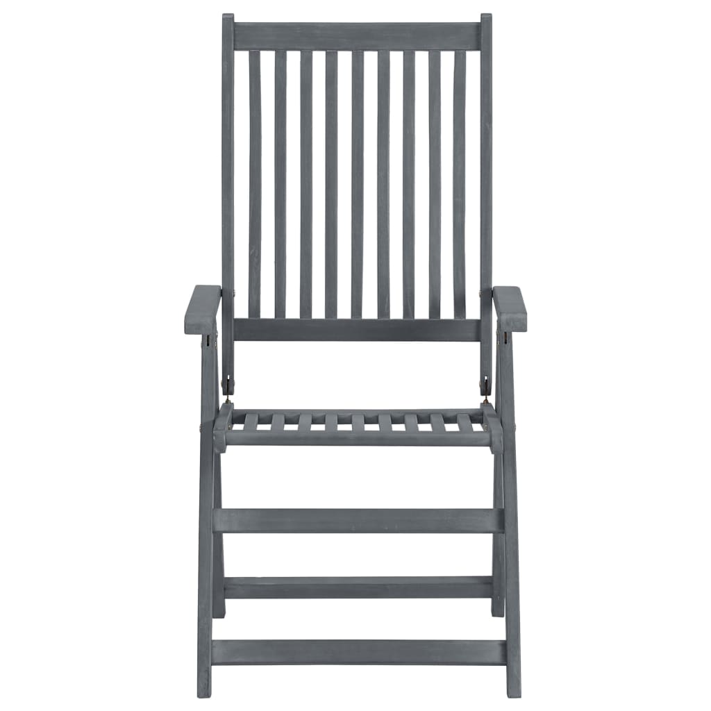 Set Mobilier De Exterior, 7 Piese, Gri, Lemn Masiv De Acacia