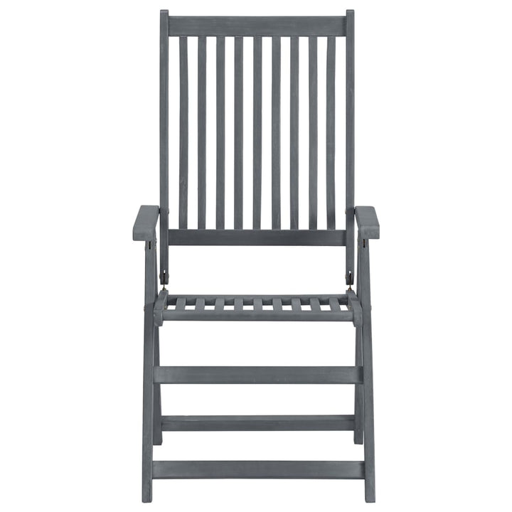 Set Mobilier De Exterior, 7 Piese, Gri, Lemn Masiv De Acacia