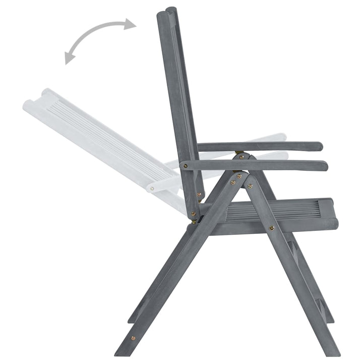 Set Mobilier De Exterior, 7 Piese, Gri, Lemn Masiv De Acacia