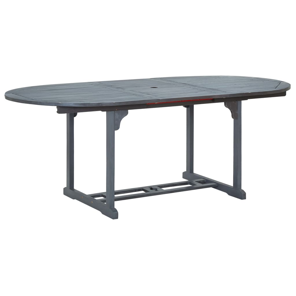 Set Mobilier De Exterior, 7 Piese, Gri, Lemn Masiv De Acacia