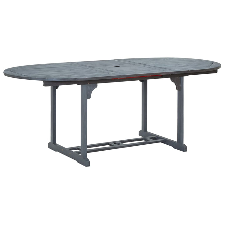 Set Mobilier De Exterior, 7 Piese, Gri, Lemn Masiv De Acacia