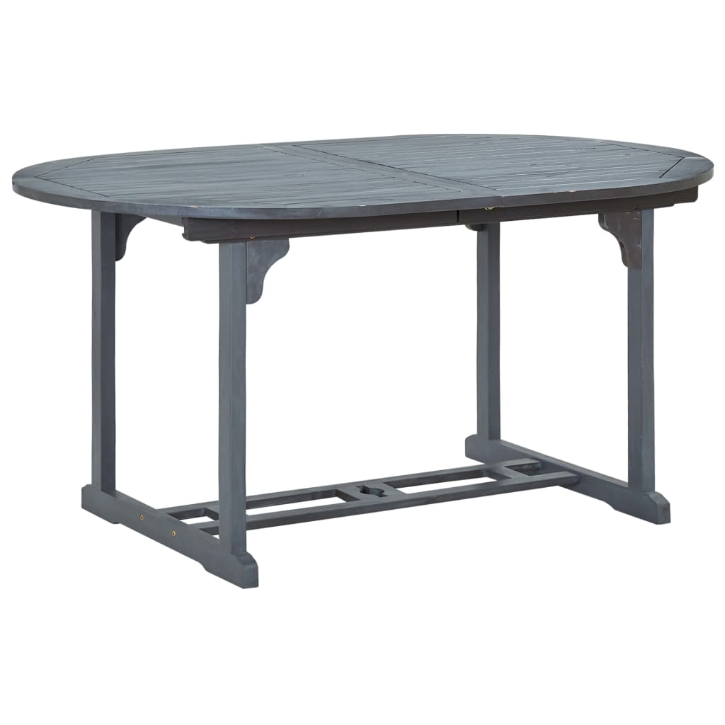 Set Mobilier De Exterior, 7 Piese, Gri, Lemn Masiv De Acacia