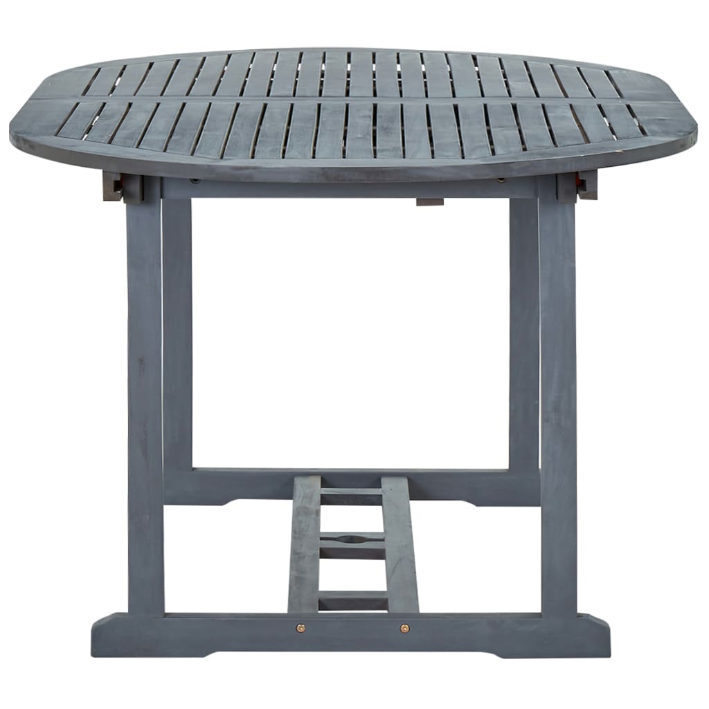 Set Mobilier De Exterior, 7 Piese, Gri, Lemn Masiv De Acacia