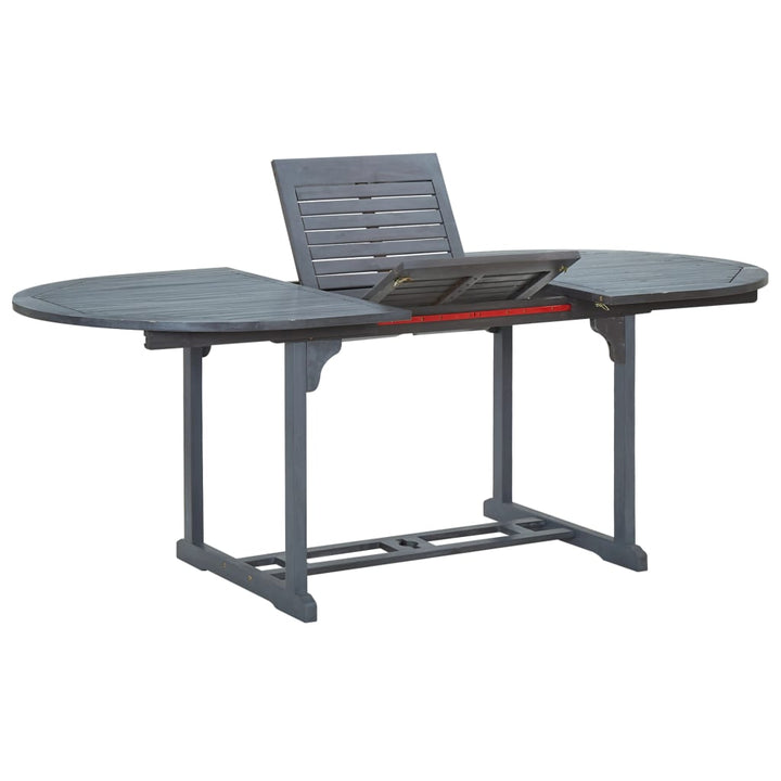 Set Mobilier De Exterior, 7 Piese, Gri, Lemn Masiv De Acacia