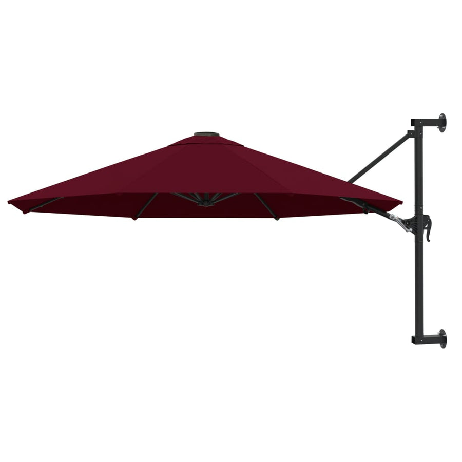 Umbrelă De Soare De Perete, Stâlp Metalic, Roșu Vișiniu, 300Cm