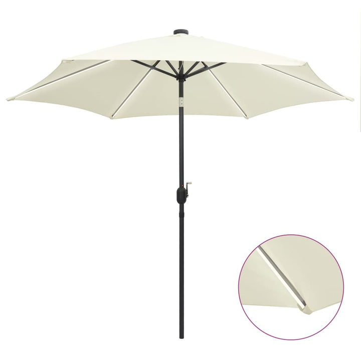 Umbrelă De Soare Cu Led-Uri, Stâlp Din Aluminiu, , 300 Cm