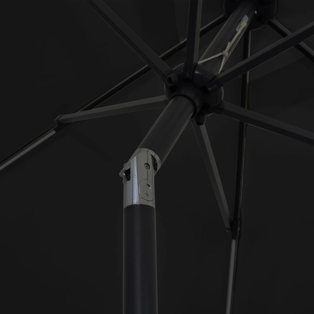 Umbrelă De Soare Cu Led-Uri, Stâlp Din Aluminiu, , 300 Cm