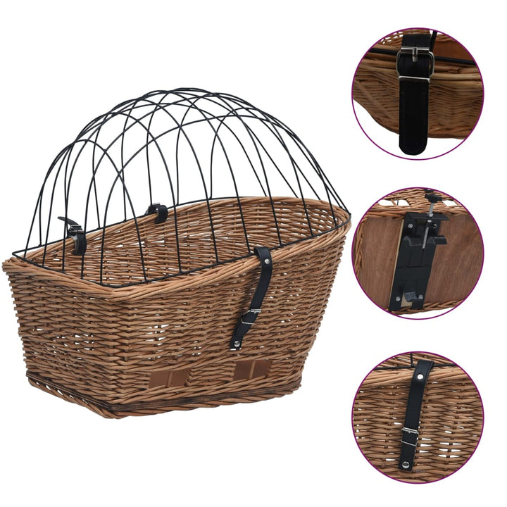 Coș Portbagaj Bicicletă Cu Capac 55X31X36 Cm, Răchită Naturală