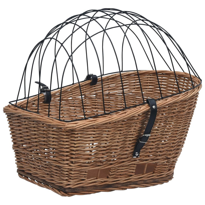 Coș Portbagaj Bicicletă Cu Capac 55X31X36 Cm, Răchită Naturală