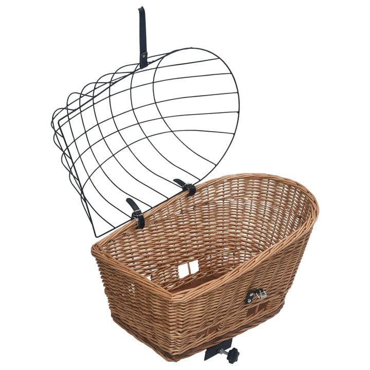 Coș Portbagaj Bicicletă Cu Capac 55X31X36 Cm, Răchită Naturală
