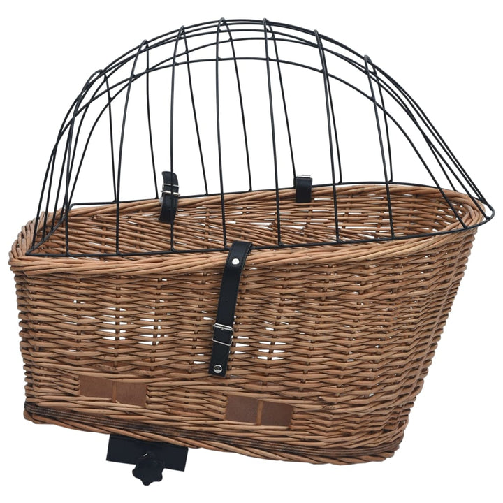 Coș Portbagaj Bicicletă Cu Capac 55X31X36 Cm, Răchită Naturală