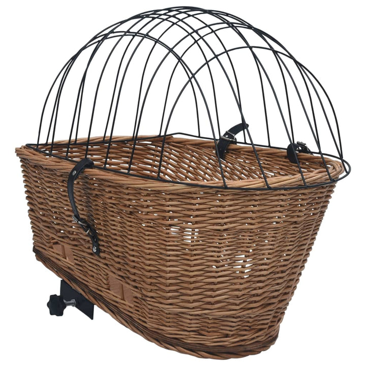 Coș Portbagaj Bicicletă Cu Capac 55X31X36 Cm, Răchită Naturală