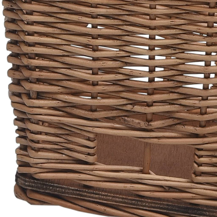 Coș Portbagaj Bicicletă Cu Capac 55X31X36 Cm, Răchită Naturală