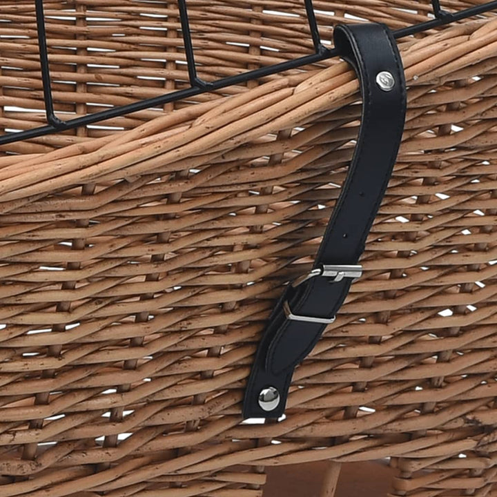 Coș Portbagaj Bicicletă Cu Capac 55X31X36 Cm, Răchită Naturală