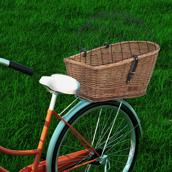 Coș Portbagaj Bicicletă Cu Capac 55X31X36 Cm, Răchită Naturală