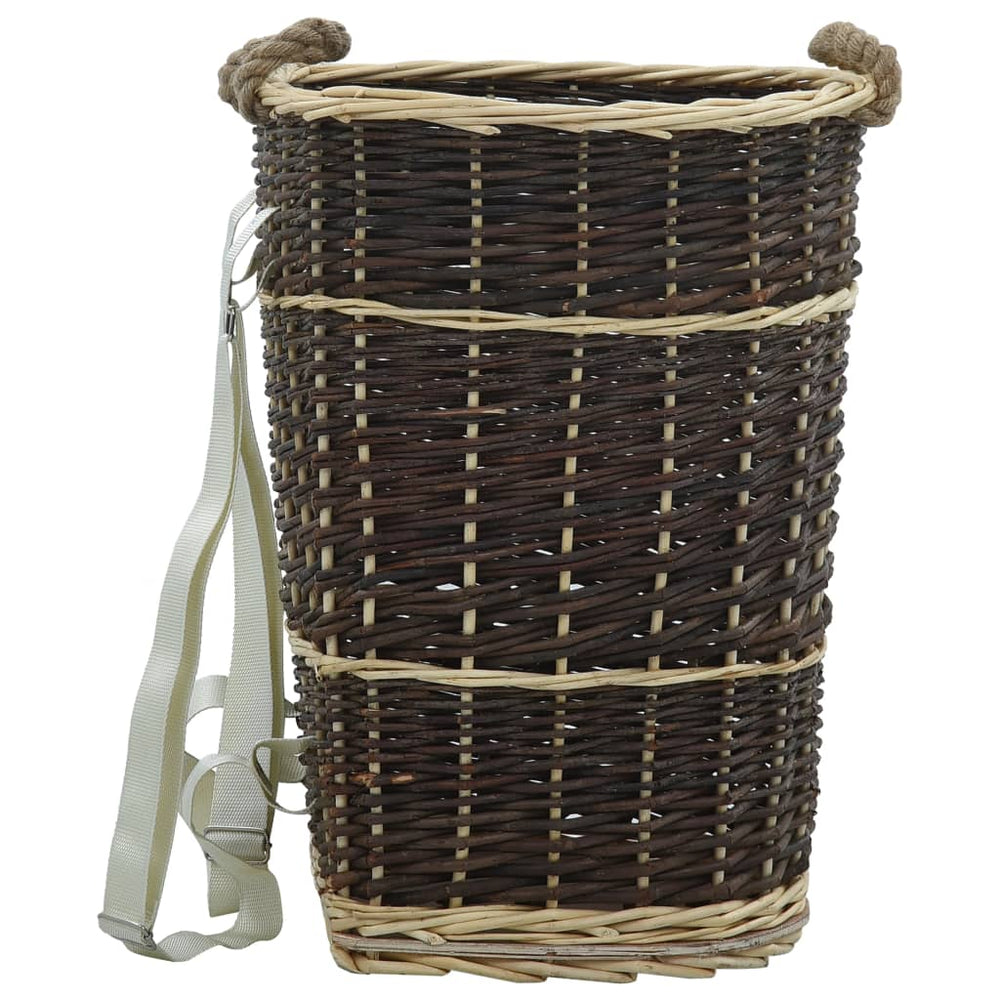 Coș Lemne Foc Curele De Transport, Natural 44,5X37X50 Cm Salcie