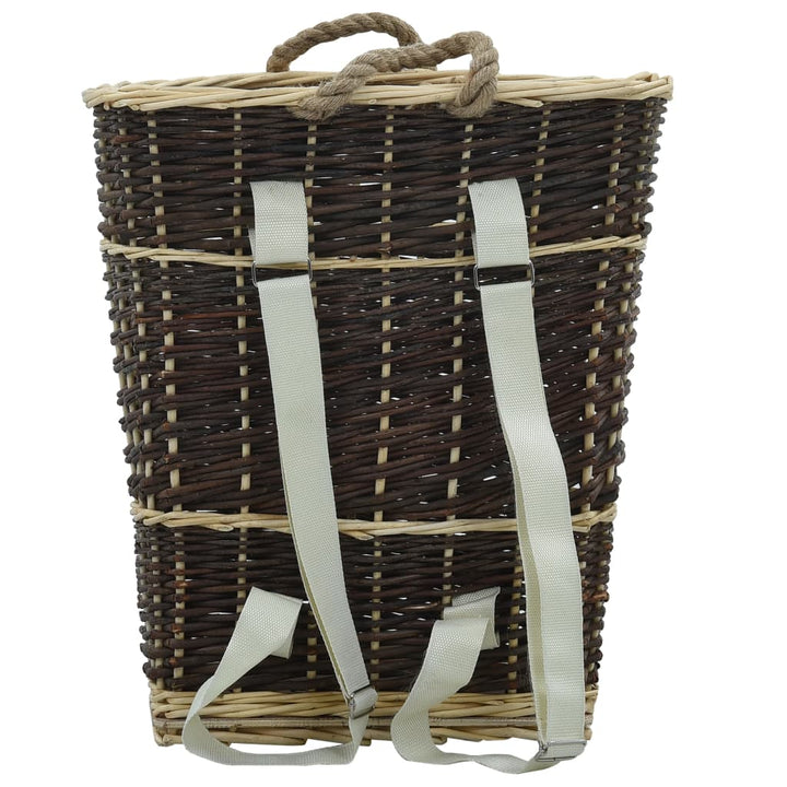 Coș Lemne Foc Curele De Transport, Natural 44,5X37X50 Cm Salcie