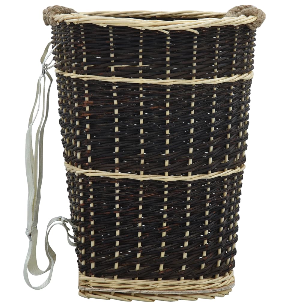 Coș Lemne Foc Curele De Transport, Natural 44,5X37X50 Cm Salcie