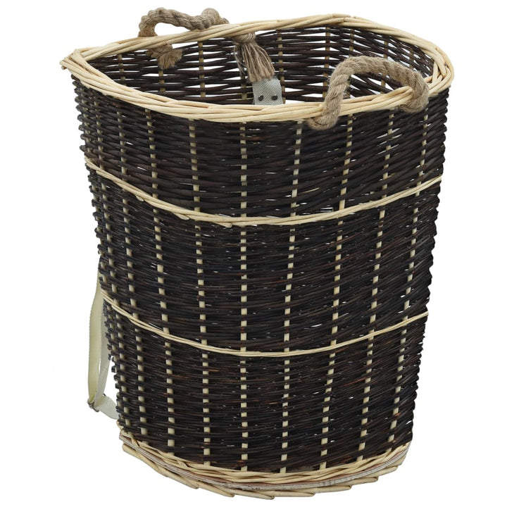 Coș Lemne Foc Curele De Transport, Natural 44,5X37X50 Cm Salcie