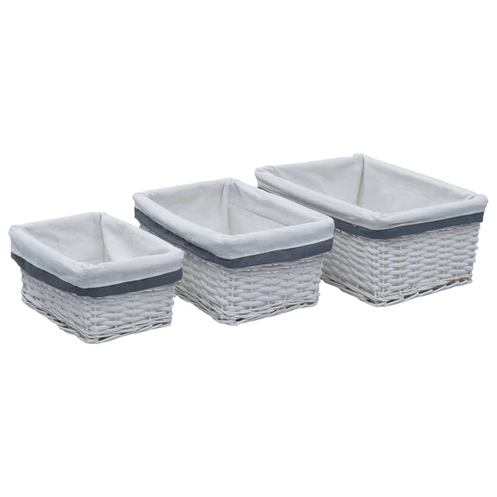 Set De Coșuri Suprapuse, 3 Piese, , Salcie