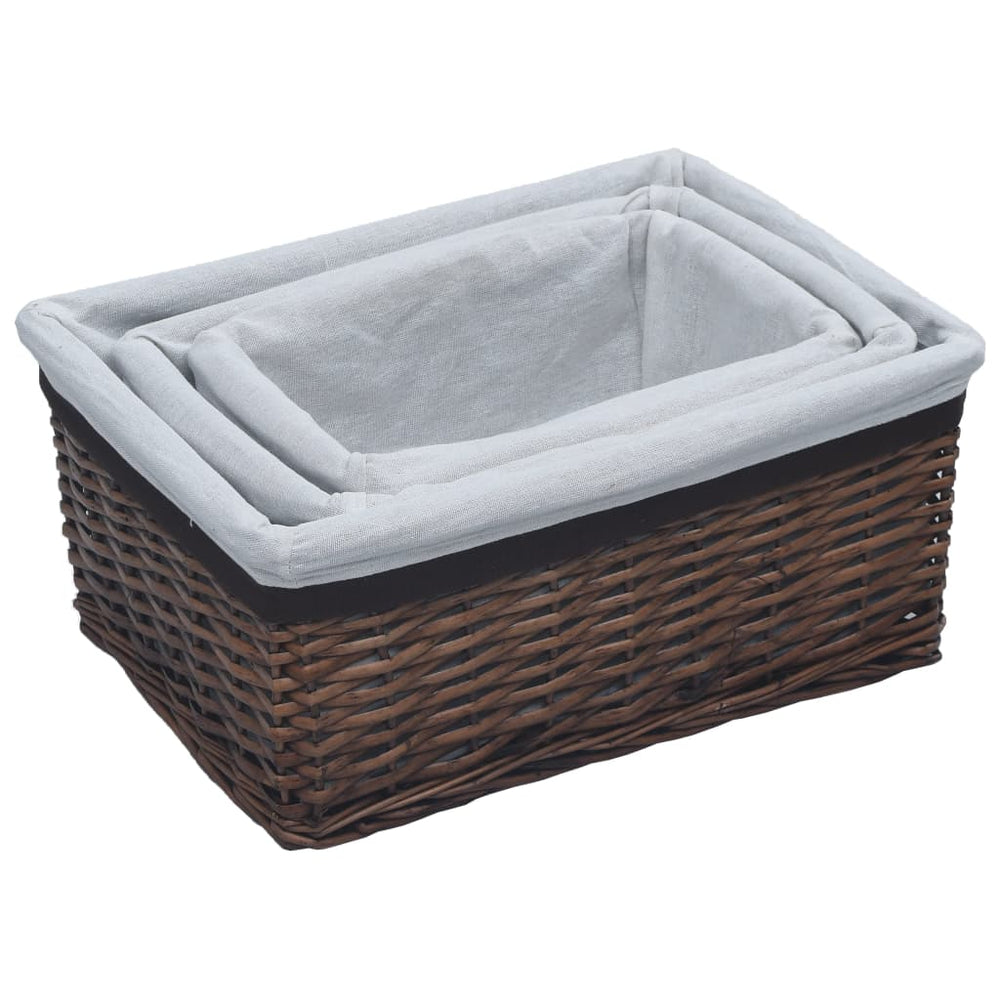 Set De Coșuri Suprapuse, 3 Piese, , Salcie