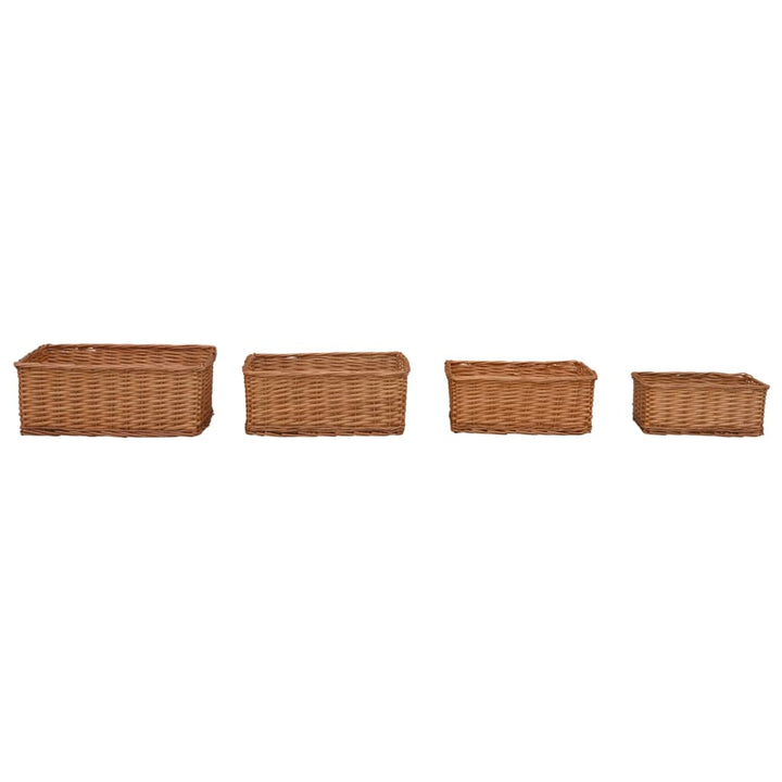 Set De Coșuri Suprapuse, 4 Piese, Maro, Salcie
