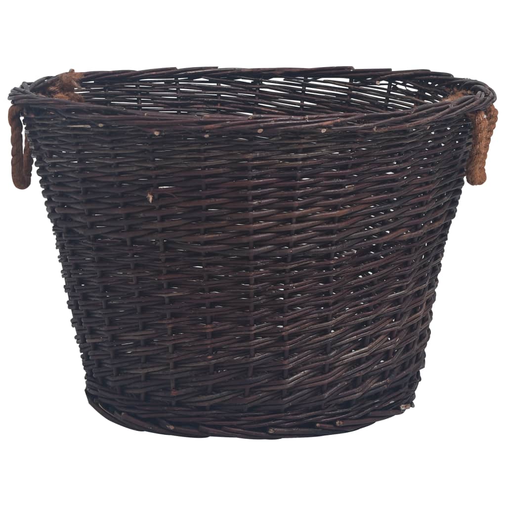 Set Coșuri Pentru Lemne De Foc Stivuibile, Maro Închis, Răchită