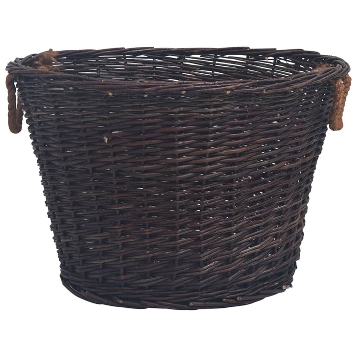 Set Coșuri Pentru Lemne De Foc Stivuibile, Maro Închis, Răchită