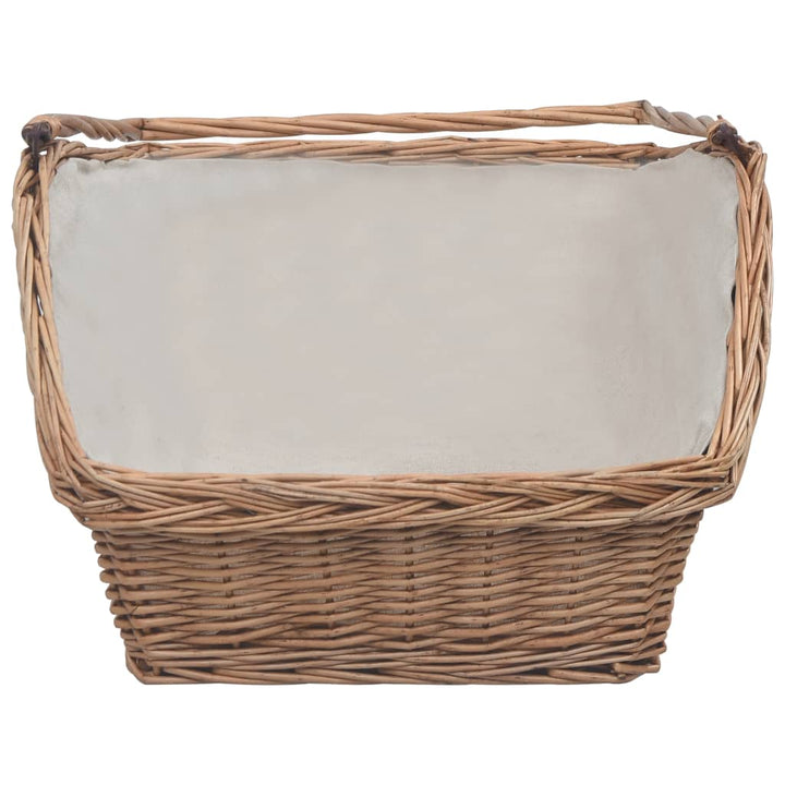 Coș Pentru Lemne De Foc Cu Mâner, Maro 61,5X46,5X58 Cm Salcie