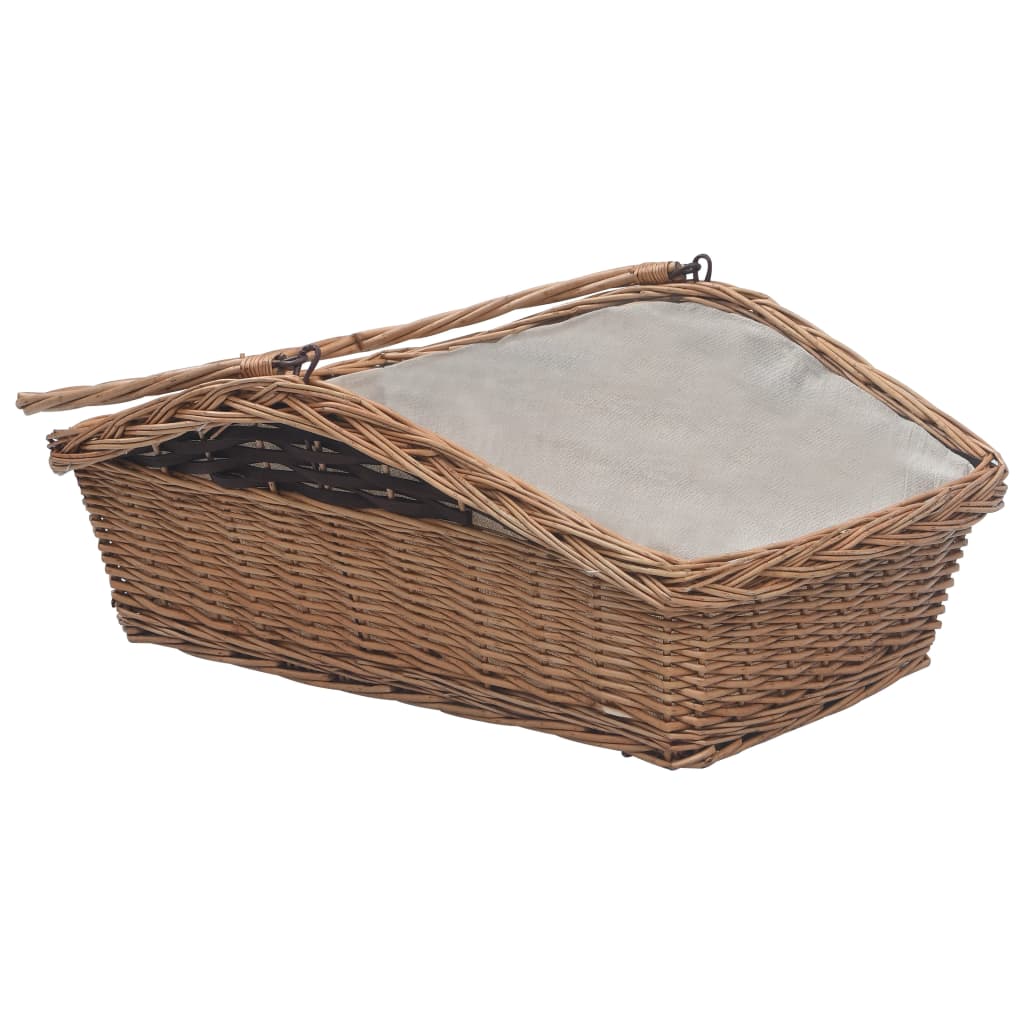 Coș Pentru Lemne De Foc Cu Mâner, Maro 61,5X46,5X58 Cm Salcie