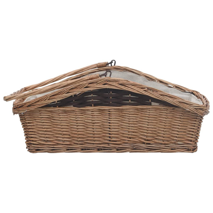 Coș Pentru Lemne De Foc Cu Mâner, Maro 61,5X46,5X58 Cm Salcie