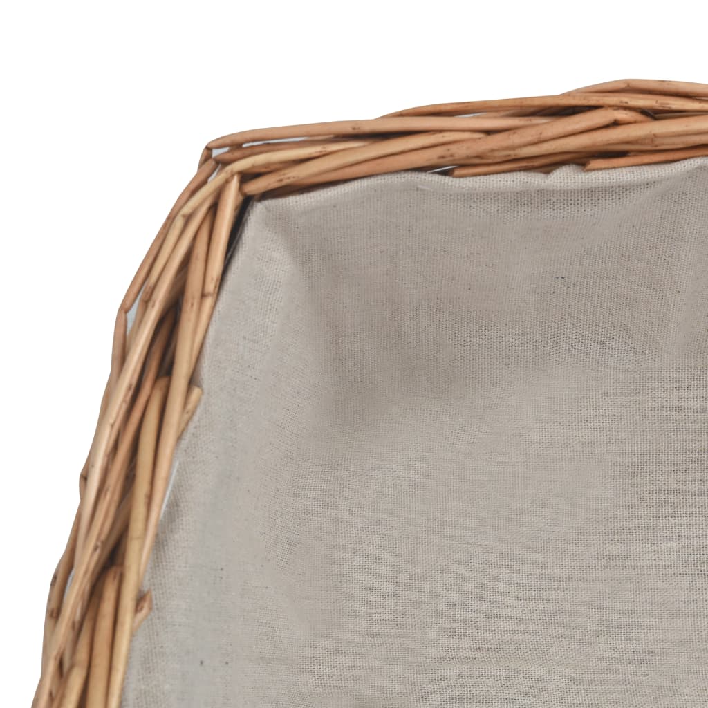 Coș Pentru Lemne De Foc Cu Mâner, Maro 61,5X46,5X58 Cm Salcie