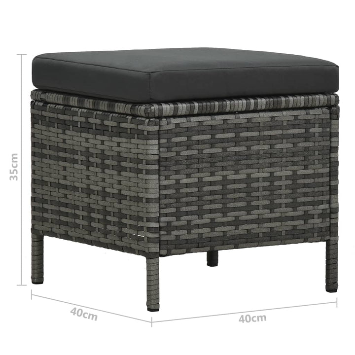 Set Mobilier De Grădină Cu Perne, 4 Piese, Gri, Poliratan