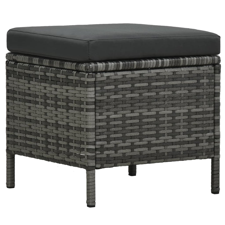 Set Mobilier De Grădină Cu Perne, 4 Piese, Gri, Poliratan