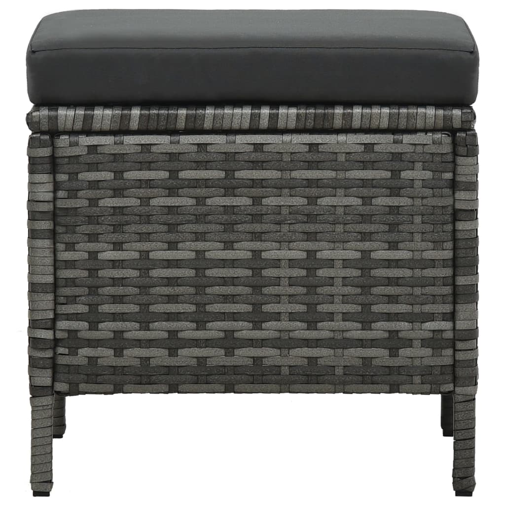 Set Mobilier De Grădină Cu Perne, 4 Piese, Gri, Poliratan