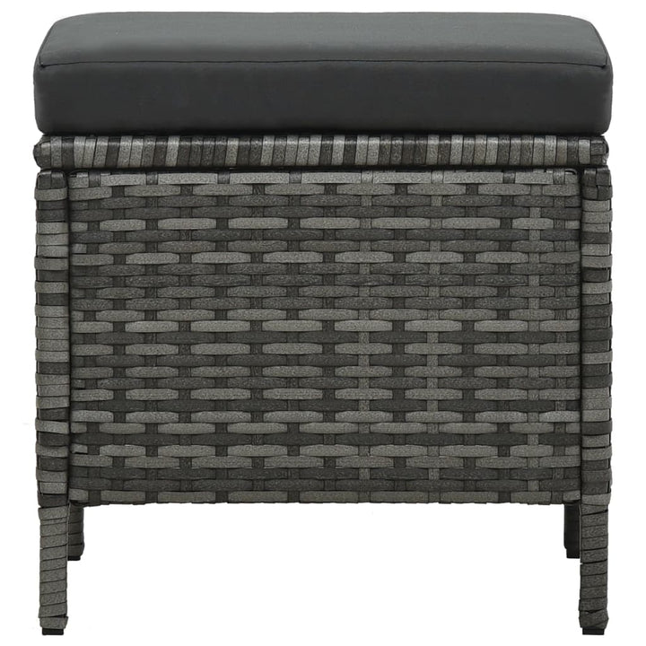 Set Mobilier De Grădină Cu Perne, 4 Piese, Gri, Poliratan