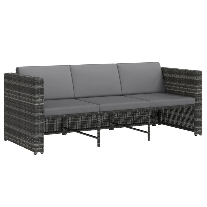 Set Mobilier De Grădină Cu Perne, 4 Piese, Poliratan, Gri