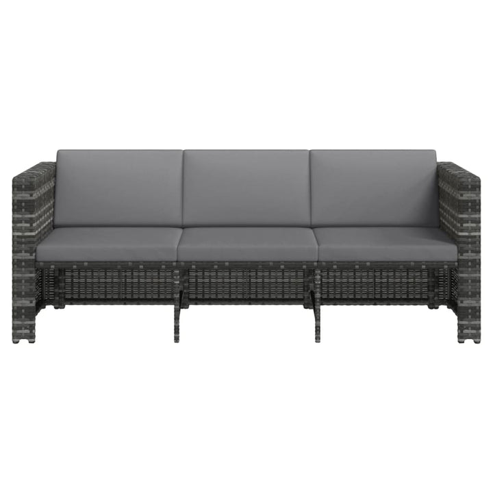 Set Mobilier De Grădină Cu Perne, 4 Piese, Poliratan, Gri