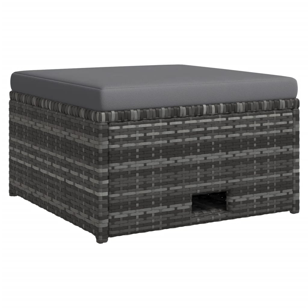 Set Mobilier De Grădină Cu Perne, 4 Piese, Poliratan, Gri