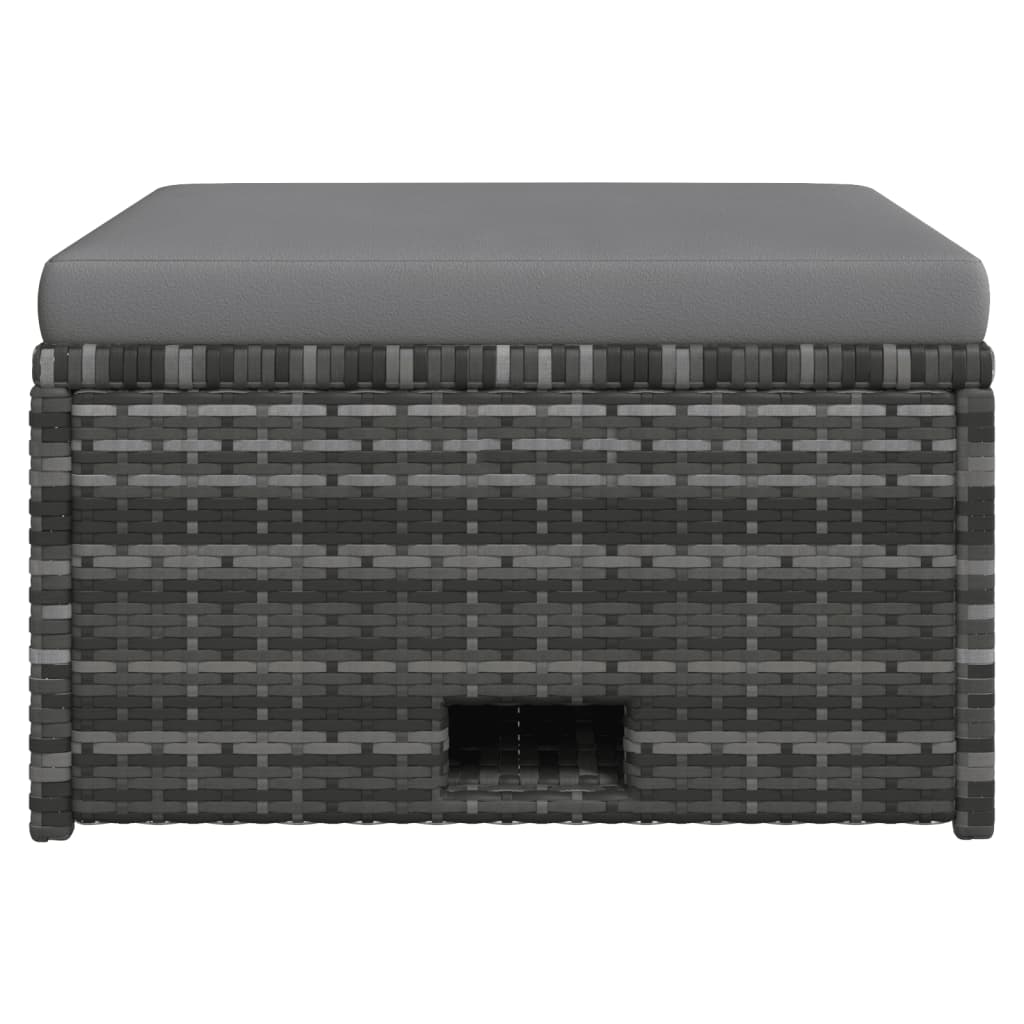 Set Mobilier De Grădină Cu Perne, 4 Piese, Poliratan, Gri