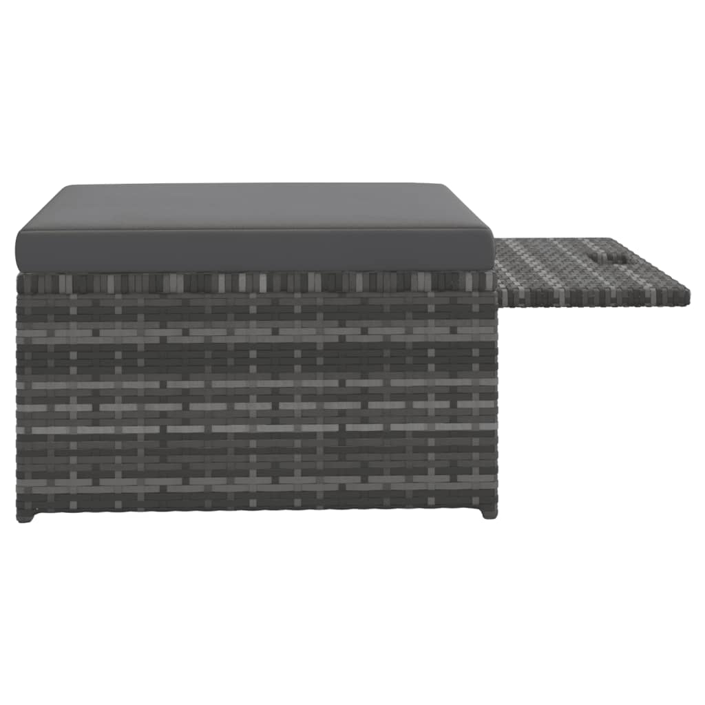 Set Mobilier De Grădină Cu Perne, 4 Piese, Poliratan, Gri