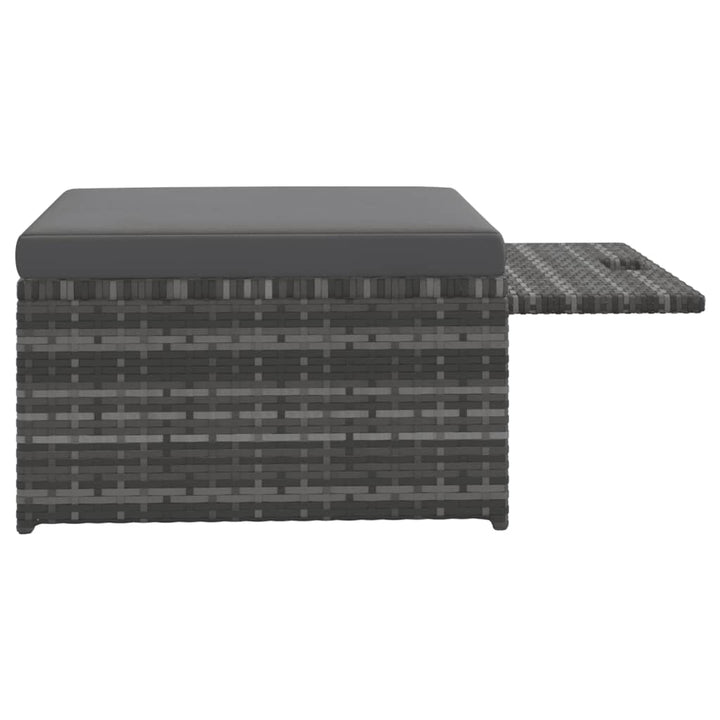 Set Mobilier De Grădină Cu Perne, 4 Piese, Poliratan, Gri