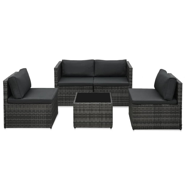 Set Mobilier De Grădină Cu Perne, 5 Piese, , Poliratan