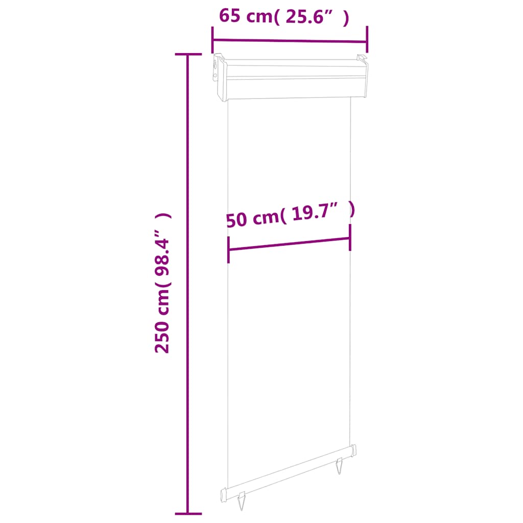 Copertină Laterală De Balcon, , 60 X 250 Cm