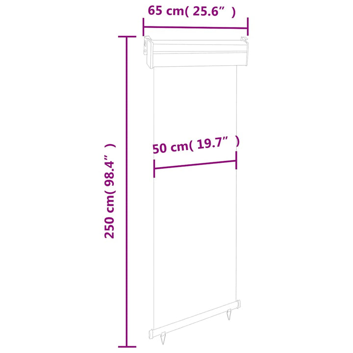 Copertină Laterală De Balcon, , 60 X 250 Cm