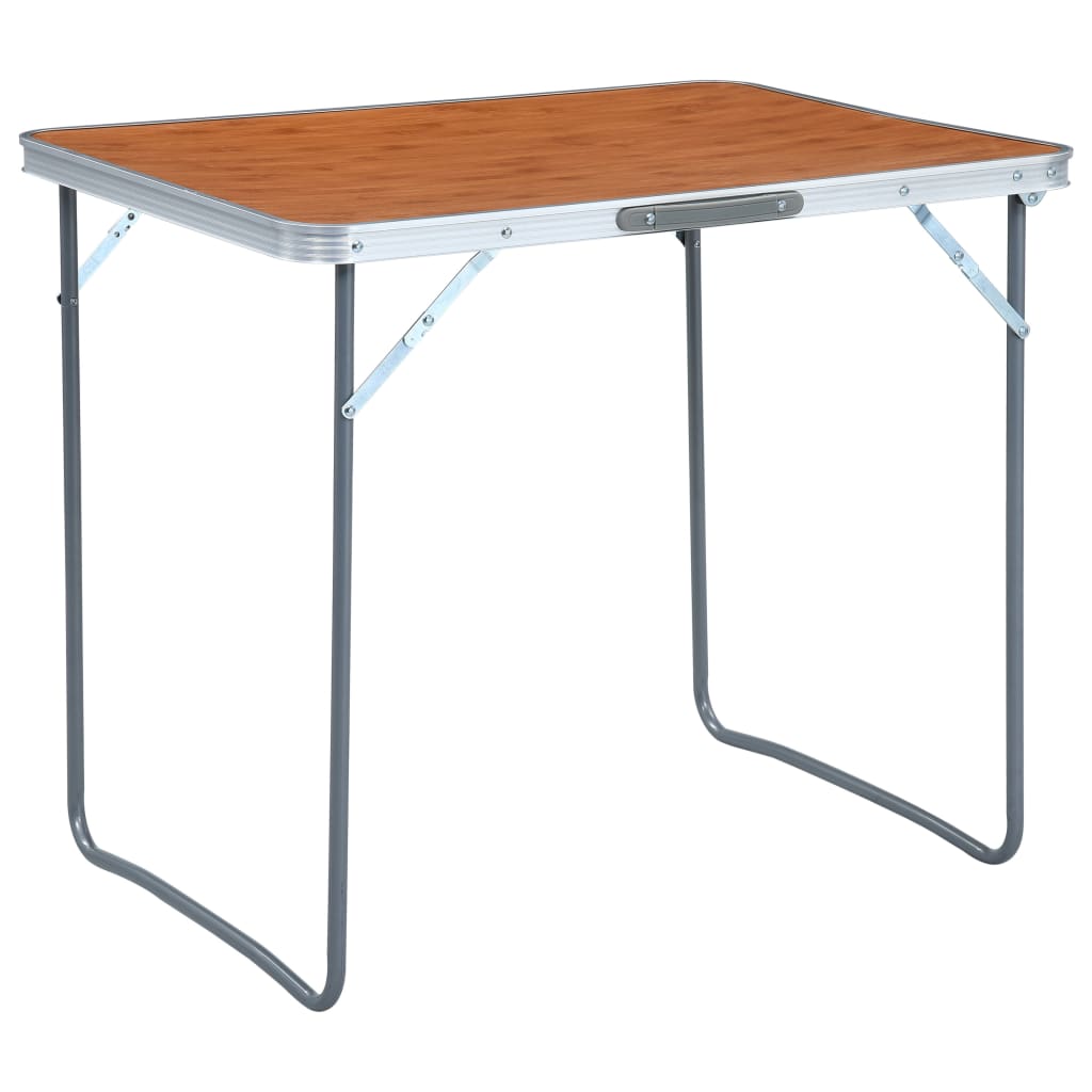 Masă De Camping Pliabilă Cu Cadru Metalic, 80 X 60 Cm