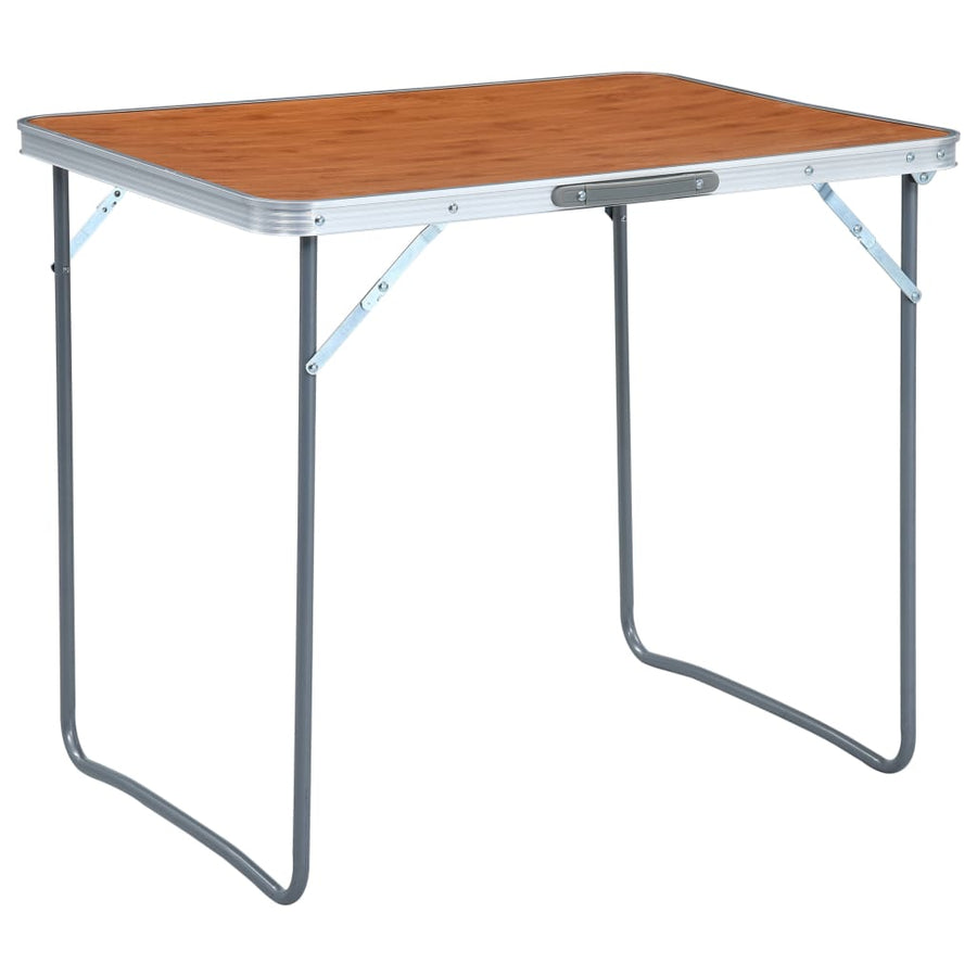 Masă De Camping Pliabilă Cu Cadru Metalic, 80 X 60 Cm